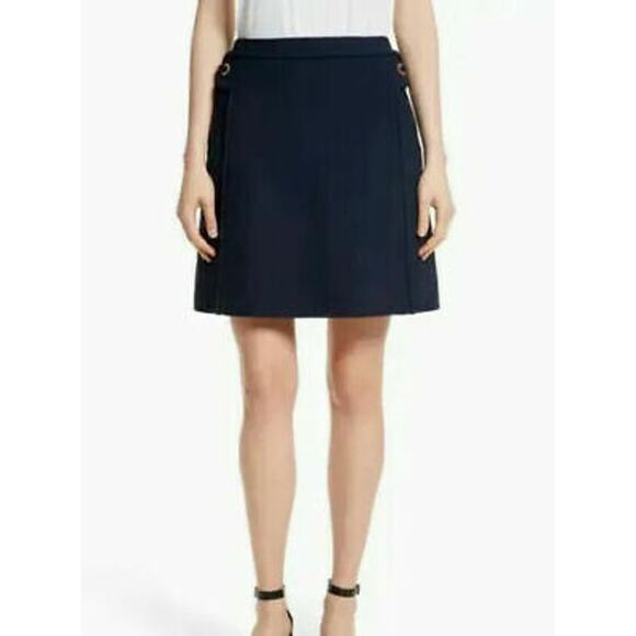 Tory Burch jane wool blend skirt navy blue 8 - Picture 1 of 3